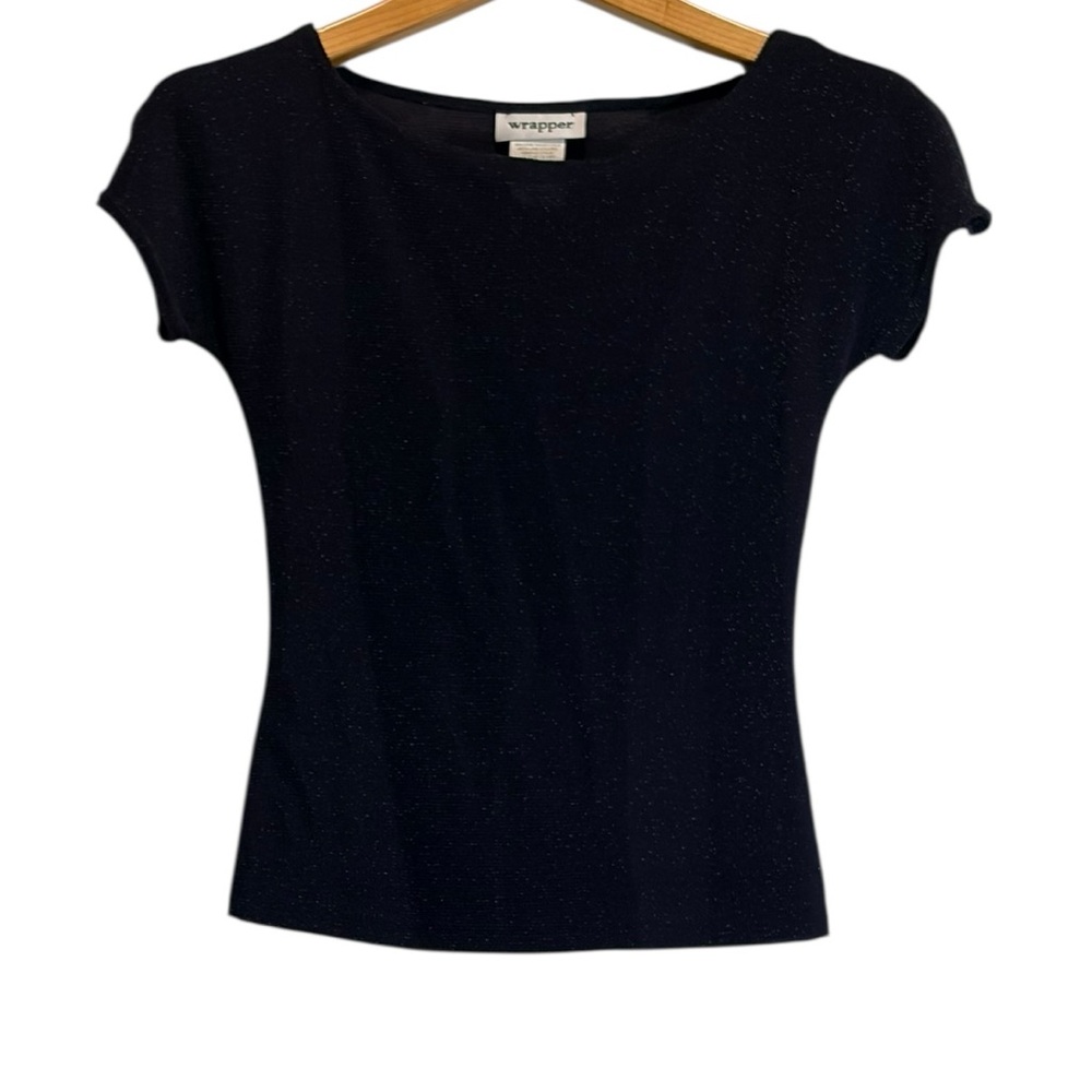 Wrapper Purple Sparkly Short Sleeve Top